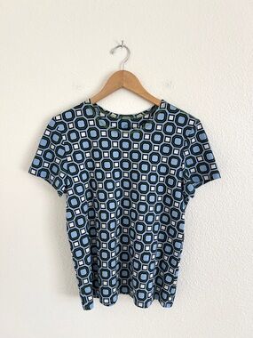 TORY BURCH geo tile print t-shirt preppy designer tee / size M